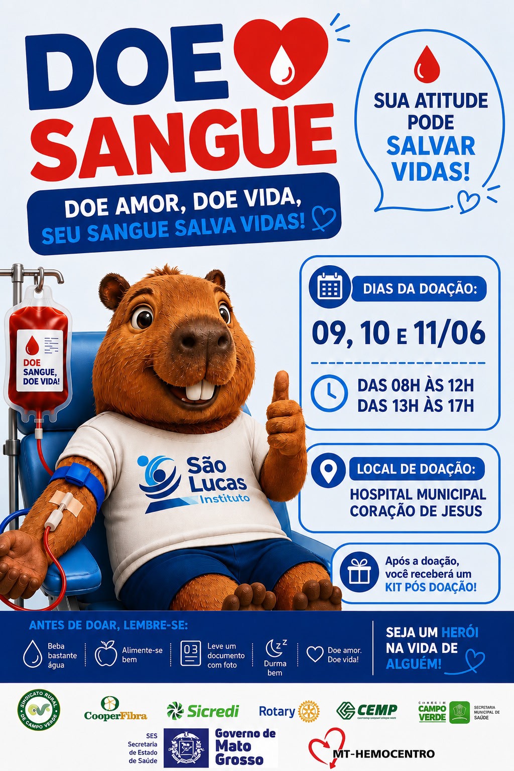 Sindicato Rural apoia campanha de doação de sangue em Campo Verde