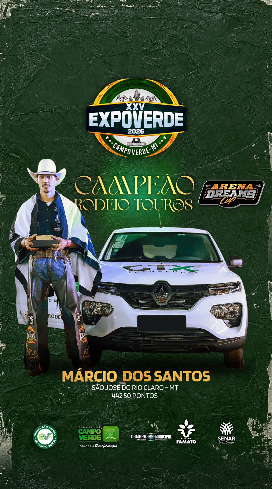 Márcio dos Santos conquista etapa do Arena Dreams Cup durante a 25ª Expoverde