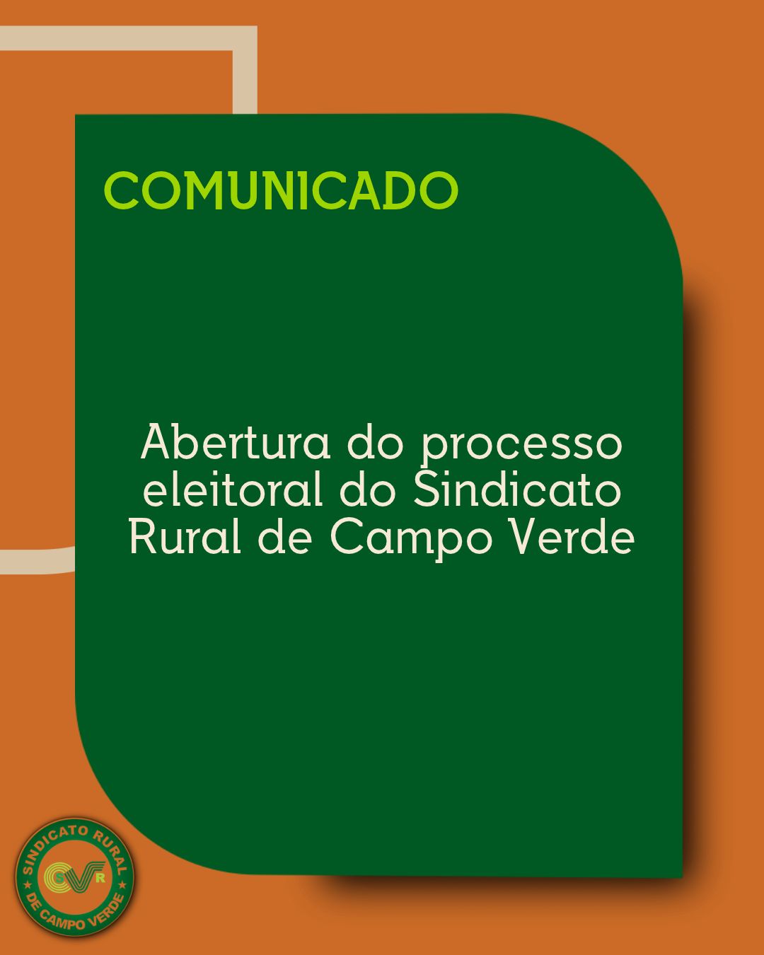 Sindicato Rural de Campo Verde abre processo eleitoral para mandato 2027/2030